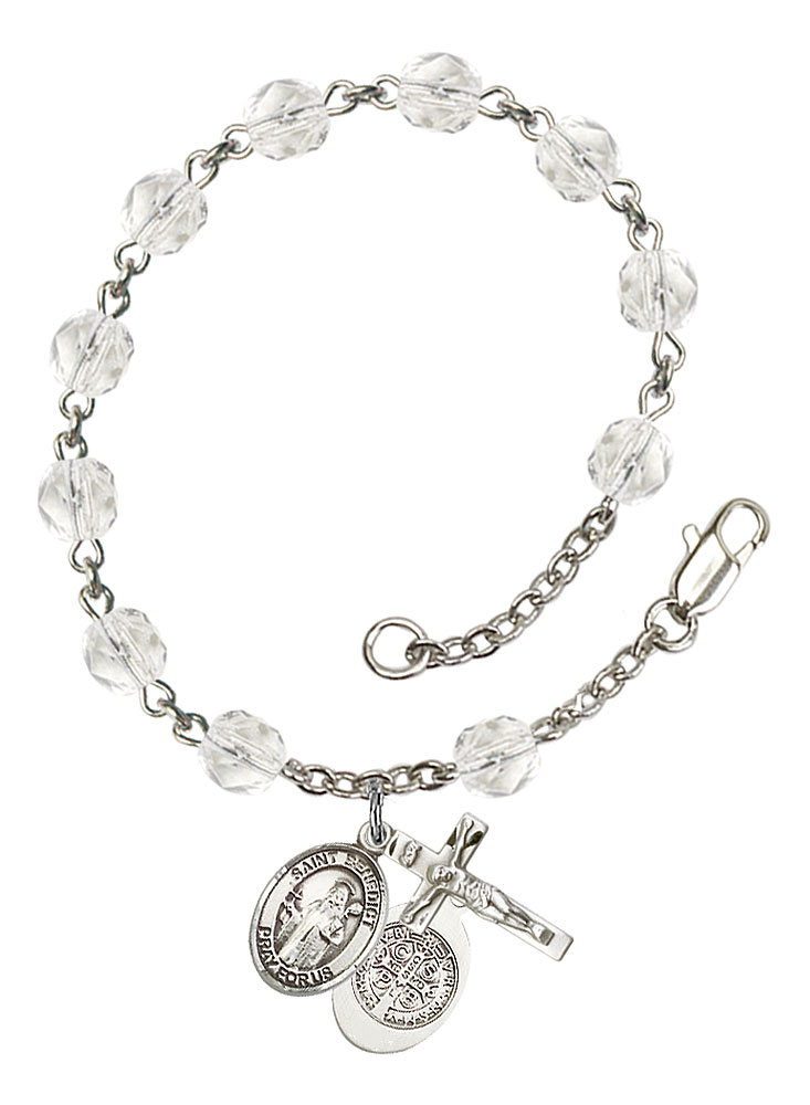 Saint Benedict Rosary Bracelet with Crystal Beads