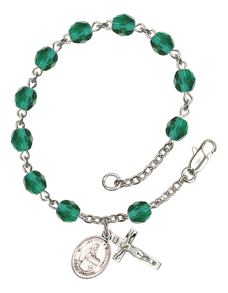 Blessed Emilee Doultremont Engravable Rosary Bracelet with Zircon Beads