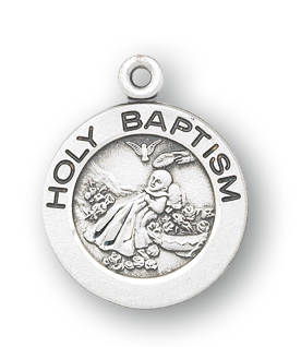 Sterling Silver Round Shaped Holy Baptism Medal