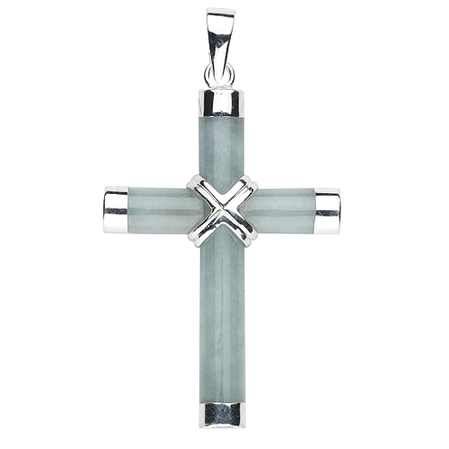 Genuine Adventurine Cross with 20-inch Chain