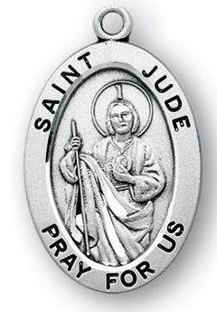 Sterling Silver Oval Shaped St. Jude Medal