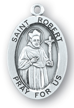 Sterling Silver Oval Shaped St. Robert Medal