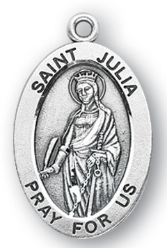Sterling Silver Oval Shaped St. Julia Medal