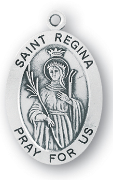 Sterling Silver Oval Shaped St. Regina Medal