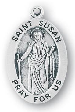 Sterling Silver Oval Shaped St. Susan Medal