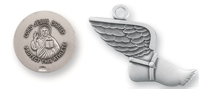 Sterling Silver Christ Track Athlete Medal