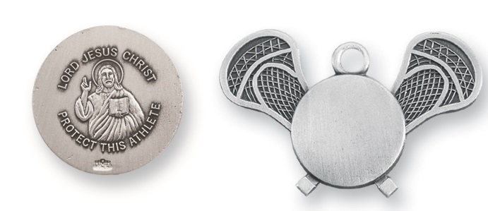 Sterling Silver Christ Lacrosse Athlete Medal