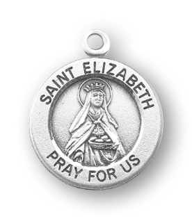 1/2 Inch Sterling Silver Saint Elizabeth of the Visitation Charm Medal