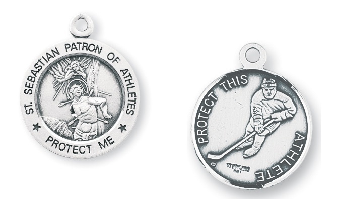 Sterling Silver St. Sebastian Hockey Athlete Medal