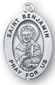 Sterling Silver Oval Shaped St. Benjamin Medal
