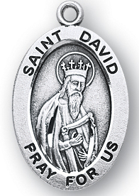 Sterling Silver Oval Shaped St. David Medal