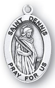 Sterling Silver Oval Shaped St. Dennis Medal