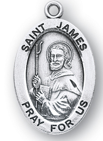 Sterling Silver Oval Shaped St. James Medal