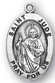 Sterling Silver Oval St. Jude Medal