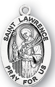 Sterling Silver Oval Shaped St. Lawrence Medal