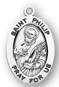 Sterling Silver Oval Shaped St. Phillip Medal