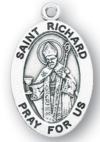 Sterling Silver Oval Shaped St. Richard Medal