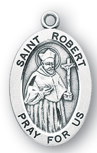 Sterling Silver Oval Shaped St. Robert Medal