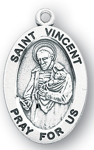 Sterling Silver Oval Shaped St. Vincent Medal