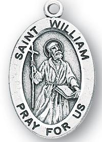 Sterling Silver Oval Shaped St. William Medal