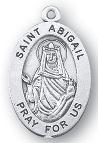 Sterling Silver Oval Shaped St. Abigail Medal