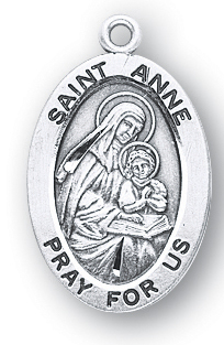 Sterling Silver Oval Shaped St. Anne Medal