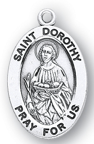 Sterling Silver Oval Shaped St. Dorothy Medal