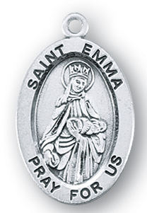 Sterling Silver Oval Shaped St. Emma Medal