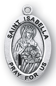 Sterling Silver Oval Shaped St. Isabella Medal