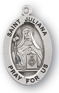 Sterling Silver Oval Shaped St. Juliana Medal