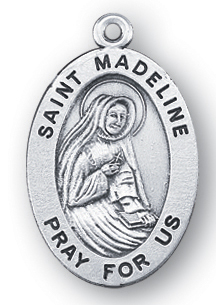 Sterling Silver Oval Shaped St. Madeline Medal