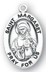Sterling Silver Oval Shaped St. Margaret Medal
