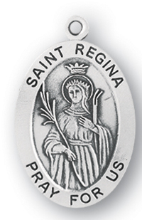 Sterling Silver Oval Shaped St. Regina Medal