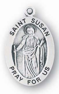 Sterling Silver Oval Shaped St. Susan Medal