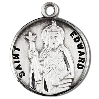 Sterling Silver Round Shaped St. Edward Medal