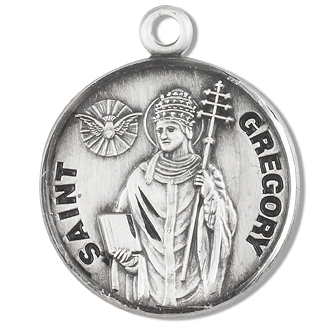 Antique Gold Pope St Gregory the Great Rosary Medal Choice of SilverBronze