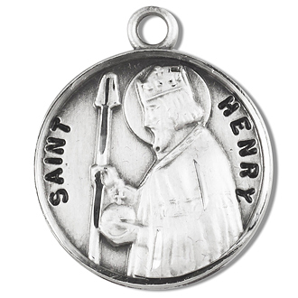 Sterling Silver Round Shaped St. Henry Medal
