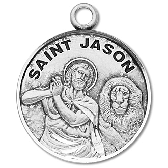 Sterling Silver Round Shaped St. Jason Medal
