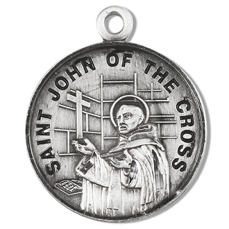 Sterling Silver Round Shaped St. John of the Cross Medal
