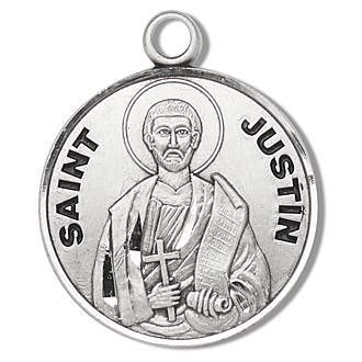 Sterling Silver Round Shaped St. Justin Medal