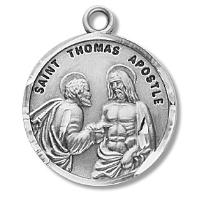 Sterling Silver Round Shaped St. Thomas Apostle Medal
