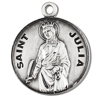 Sterling Silver Round Shaped St. Julia Medal