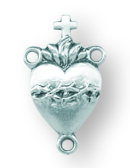 Sterling Silver Sacred Heart Rosary Center