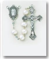 White Freshwater Pearl Rosary - Engravable