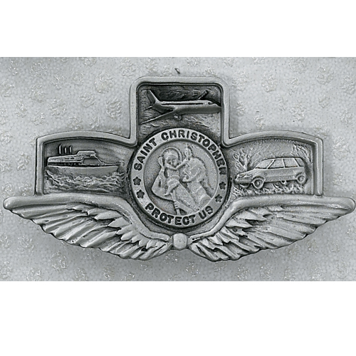 St. Christopher with Wings Visor Clip
