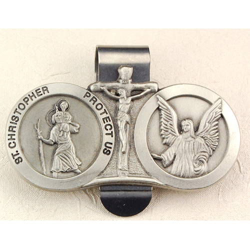 St Christopher Guardian Angel Visor Clip