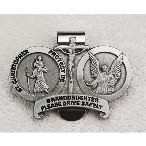 St. Christopher Granddaughter Visor Clip
