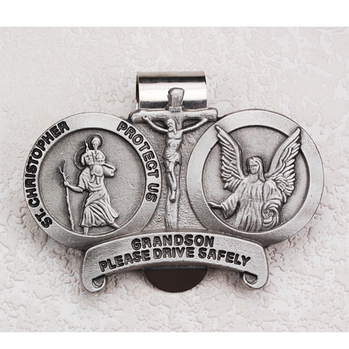 St. Christopher Grandson Visor Clip