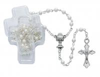 Petite Decorative Faux Pearl Rosary, 16" Total Length