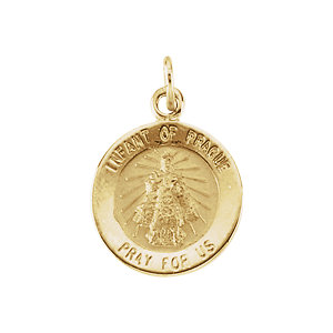 14K Yellow Gold Infant Of Prague Pendant